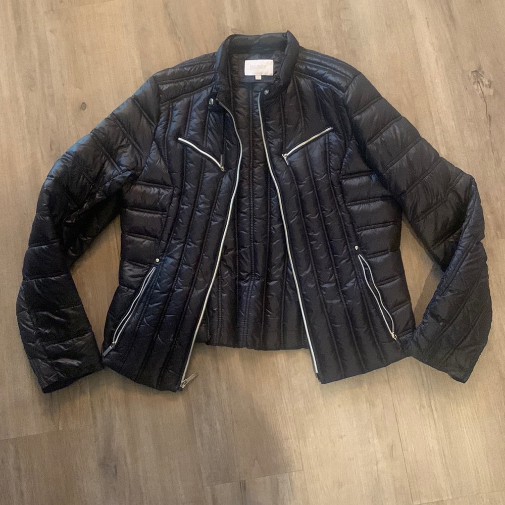 Black puffer coat